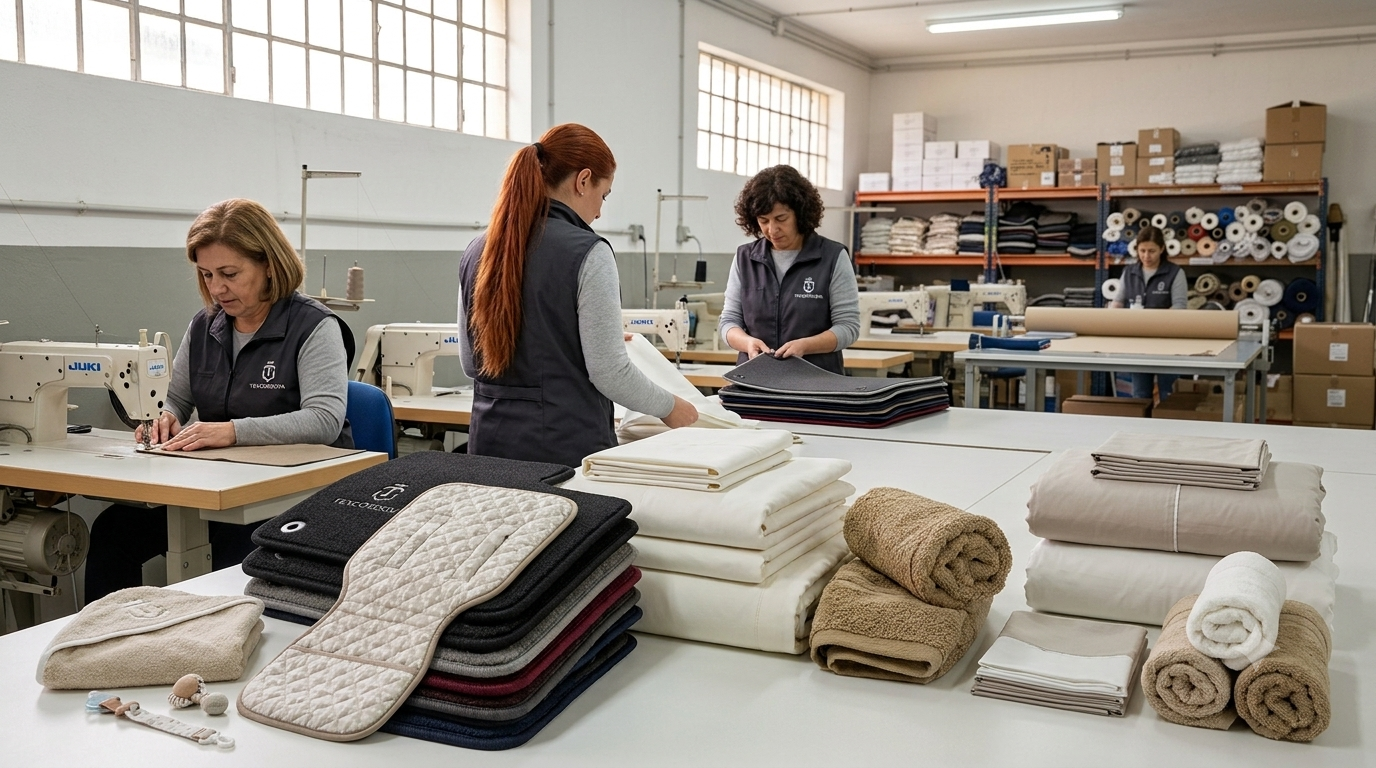 Produção têxtil e equipa da Texcórdova